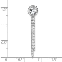Sterling Silver Halo CZ Necklace - view 4