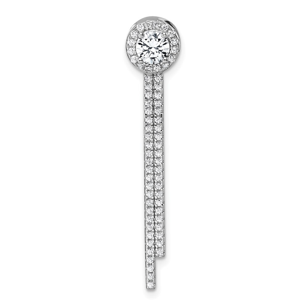 Sterling Silver Cubic Zirconia Tennis Necklace - Hypoallergenic Sterling Silver Tennis Necklaces for Women - Adjustable - Halo Simulated Diamond Jewel