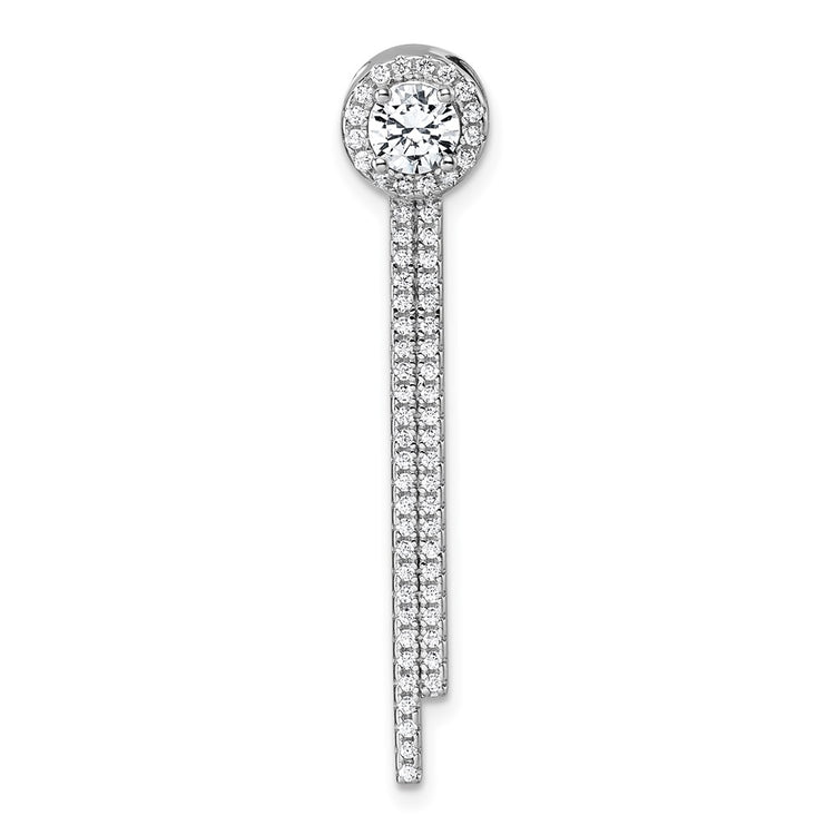 Sterling Silver Cubic Zirconia Tennis Necklace - Hypoallergenic Sterling Silver Tennis Necklaces for Women - Adjustable - Halo Simulated Diamond Jewel