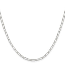 Sterling Silver Rhodium 2.9mm Paperclip Necklace 16" - view 2