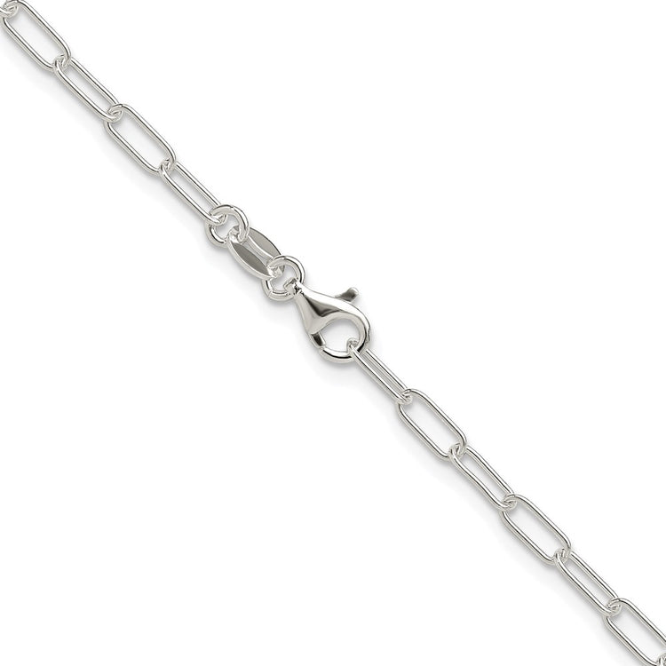 Sterling Silver Rhodium 2.9mm Paperclip Necklace 16" - view 3