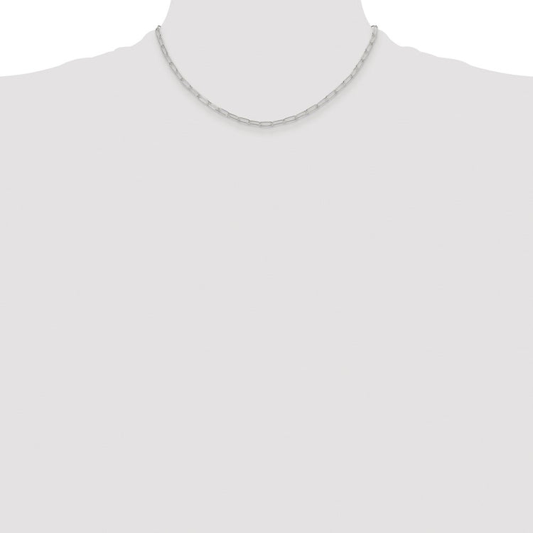 Sterling Silver Rhodium 2.9mm Paperclip Necklace 16" - view 4