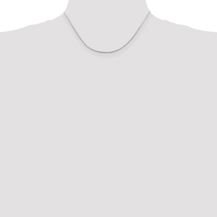 Sterling Silver 1MM Mirror Box Chain Necklace Womens 16-24 Inch
