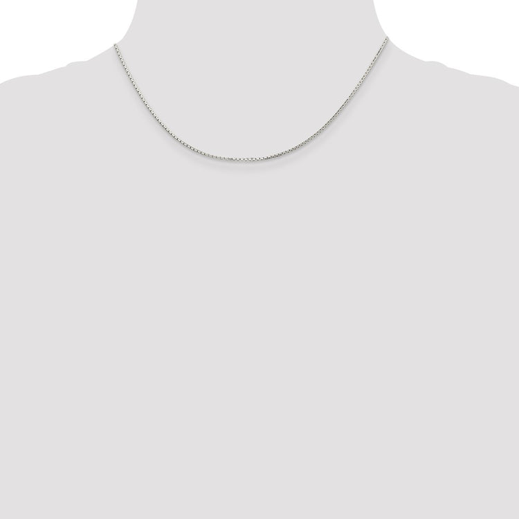Sterling Silver 1.2MM 8 Sided Mirror Box Chain Necklace Womens 16-24 Inch
