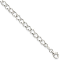 Amore La Vita Sterling Silver Rhodium-plated Polished 5.3mm 7 inch Half Round Wire Curb Chain with Fancy Lobster Clasp C