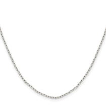 Sterling Silver 1.65mm Diamond-cut Long Link Cable Chain