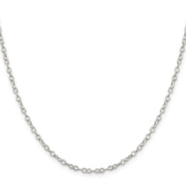 Sterling Silver 2.5mm Flat Open Oval Cable Chain