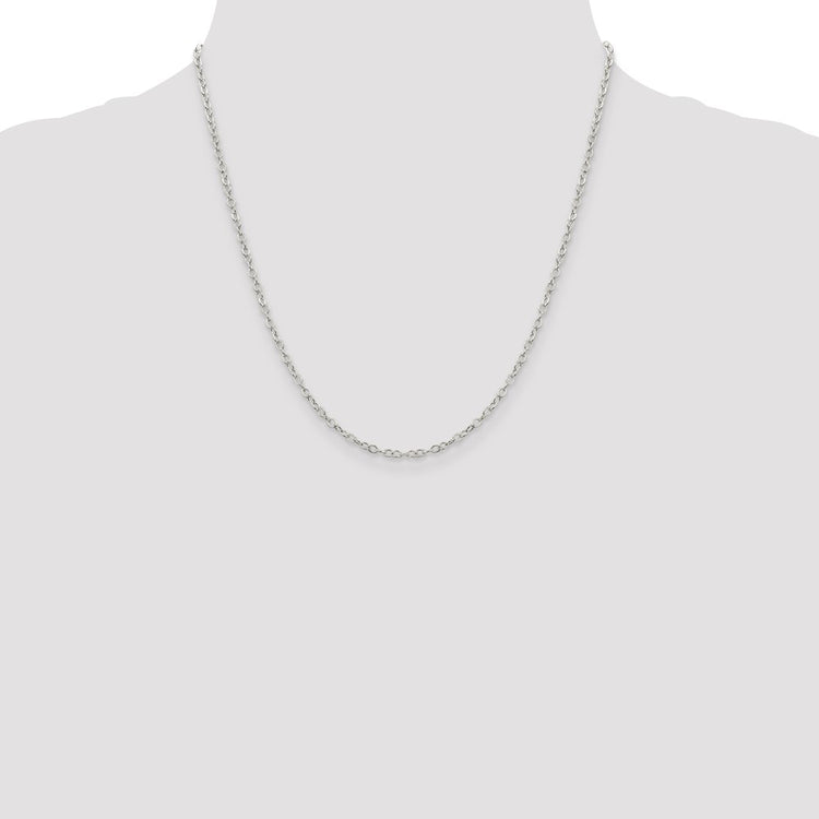Sterling Silver 2.5mm Flat Open Oval Cable Chain