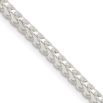 Sterling Silver 3mm D/C Square Franco Chain