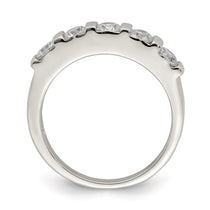 Sterling Silver Rhodium-plated CZ 5-Stone Ring