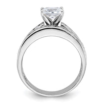 Sterling Silver Rhodium-plated 2-Piece CZ Size 7 Wedding Set Ring