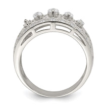 Sterling Silver Rhodium-plated Polished CZ Vintage Ring