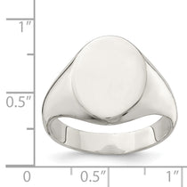 Sterling Silver 15x12mm Closed Back Signet Ring