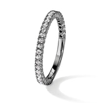 Sterling Shimmer Sterling Silver Black Rhodium-plated 28 Stone CZ Band