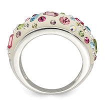 Sterling Silver Stellux Crystal Multi-Color White Ring
