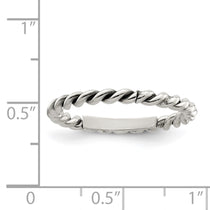 Sterling Silver Antiqued Twisted 1.75mm Women's Ring