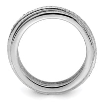 Sterling Silver Polished Rhodium-plated CZ Pav Eternity Motion Ring
