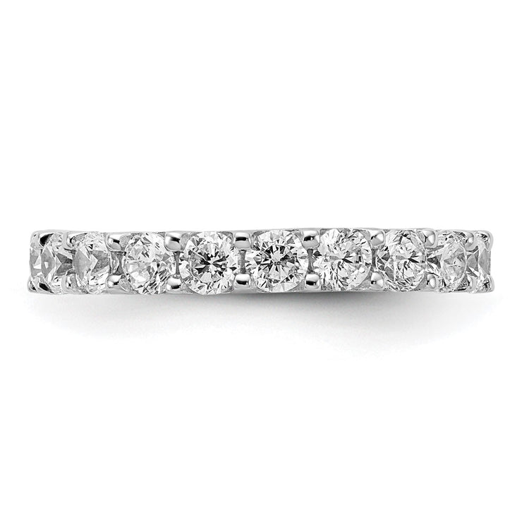 Sterling Shimmer Sterling Silver Rhodium-plated 3mm CZ 22 Stone Eternity Band