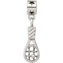 Sterling Silver Reflections Kids Tennis Racket Dangle Bead