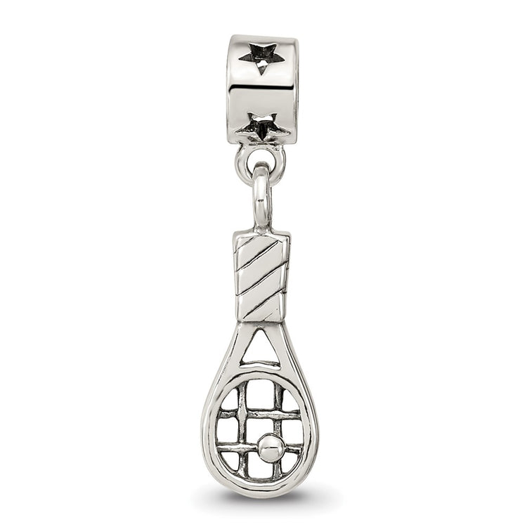 Sterling Silver Reflections Kids Tennis Racket Dangle Bead