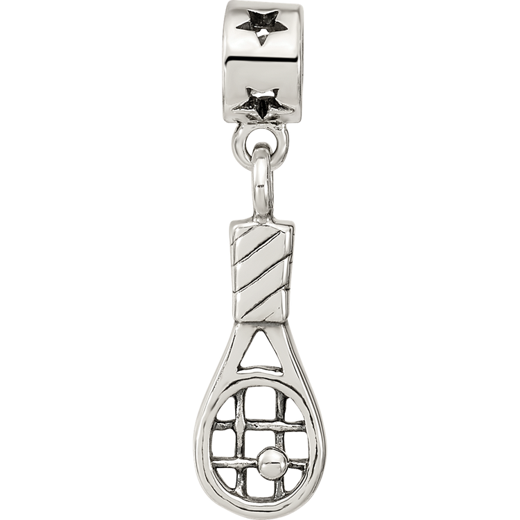 Sterling Silver Reflections Kids Tennis Racket Dangle Bead