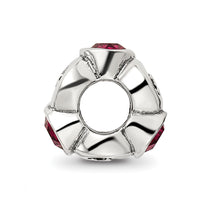 Sterling Silver Reflections July Red Preciosa Crystal Birthstone Bead