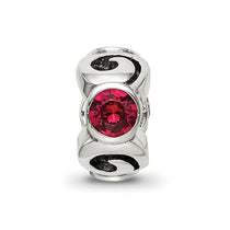 Sterling Silver Reflections July Red Preciosa Crystal Birthstone Bead