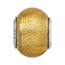 Sterling Silver Reflections Champange Yellow Italian Murano Bead