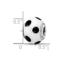 Sterling Silver Reflections White/Black Italian Murano Bead