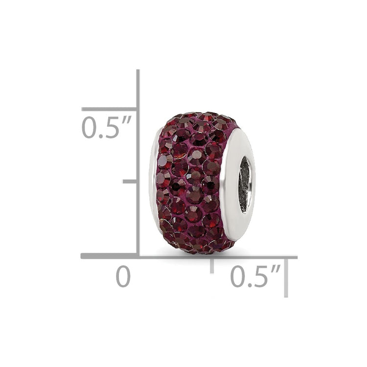 Sterling Silver Reflections Crimson Full Preciosa Crystal Bead