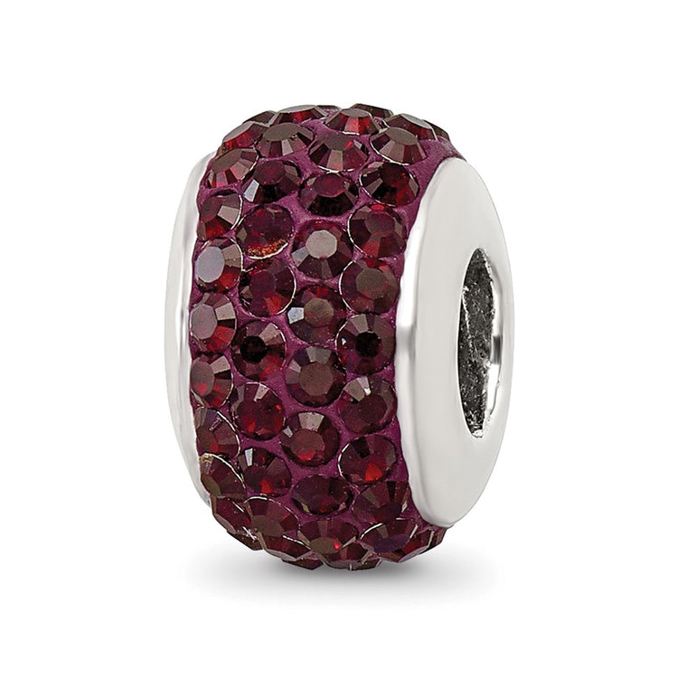 Sterling Silver Reflections Crimson Full Preciosa Crystal Bead
