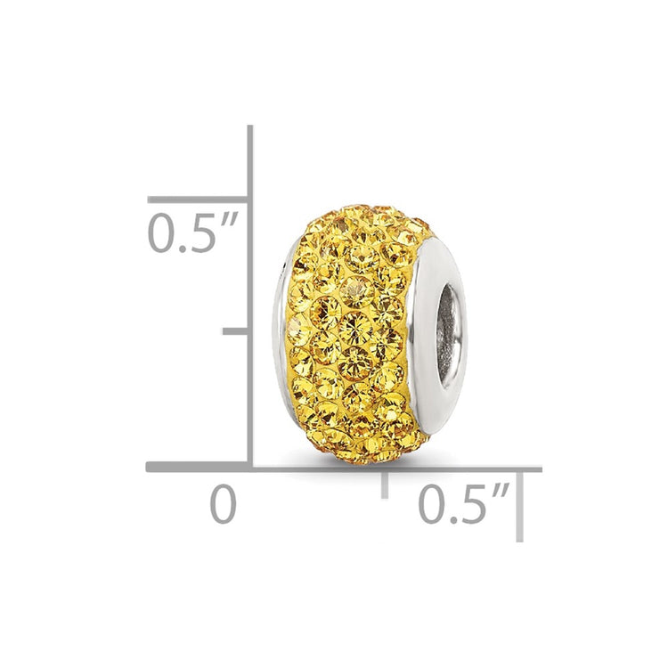 Sterling Silver Reflections Yellow Full Preciosa Crystal Bead