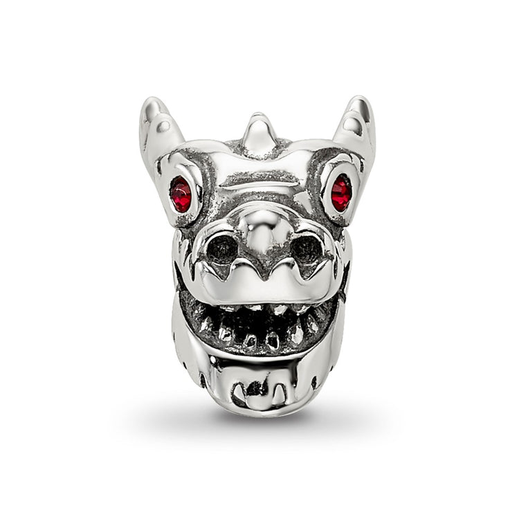 Sterling Silver Reflections Crystal Chinese New Year Dragon Bead