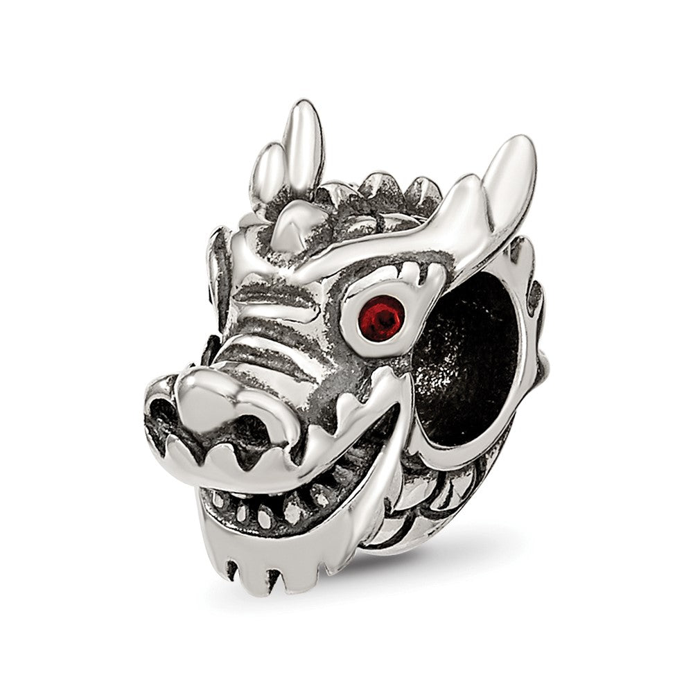 Sterling Silver Reflections Crystal Chinese New Year Dragon Bead