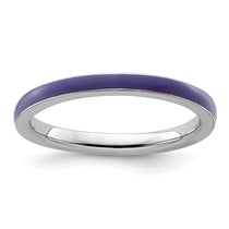 Sterling Silver Stackable Expressions Purple Enameled 2.25mm Ring