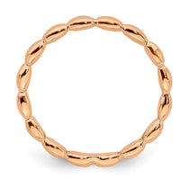 Sterling Silver Stackable Expressions Pink-plated Rice Ring