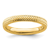 Sterling Silver Stackable Expressions Gold-plated Ring