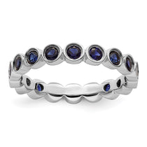Sterling Silver Stackable Expressions Created Sapphire Ring