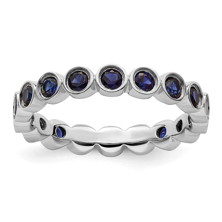 Sterling Silver Stackable Expressions Created Sapphire Ring