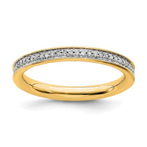 Sterling Silver Stackable Expressions & Diamonds Gold-plated Ring