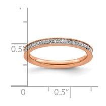 Sterling Silver Stackable Expressions & Diamonds Pink-plated Ring