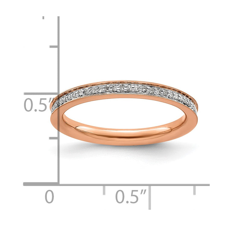 Sterling Silver Stackable Expressions & Diamonds Pink-plated Ring