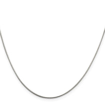 Sterling Silver Rhodium-plated .8mm Round Snake Chain w/2in ext.