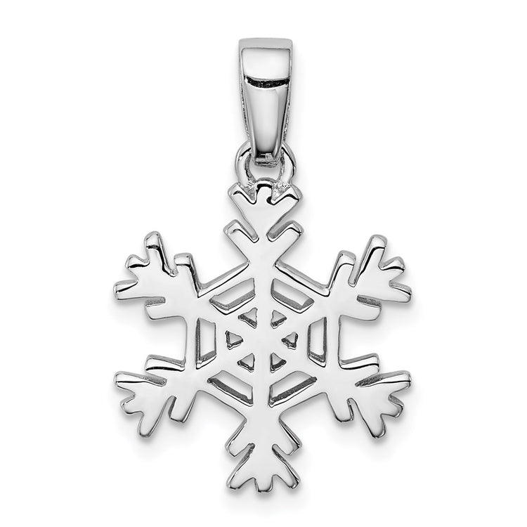 Sterling Silver Rhodium-plated Snowflake Earrings and Pendant Set