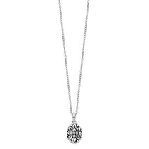 Sentimental Expressions Sterling Silver Rhodium-plated CZ Antiqued Flower Ash Holder 18 Inch Necklace
