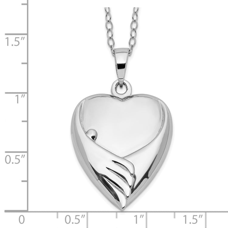 Sentimental Expressions Sterling Silver Rhodium-plated Forever My Baby Ash Holder 18 Inch Necklace