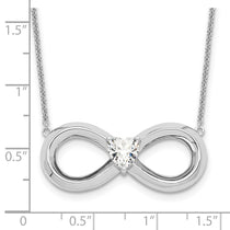 Sentimental Expressions Sterling Silver Rhodium-plated CZ Antiqued Forever 19in. Necklace
