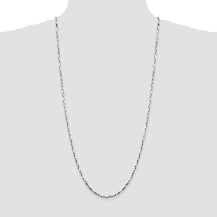 Sterling Silver 1.75mm Diamond-cut Round Box Chain