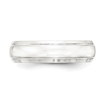 Sterling Silver 6mm Polished Domed with Grooved Beveled Edge Fancy Band Size 8