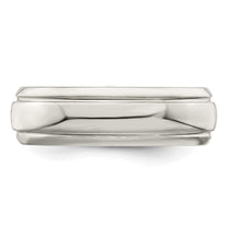 Sterling Silver 6mm Polished Domed with Grooved Beveled Edge Fancy Band Size 8